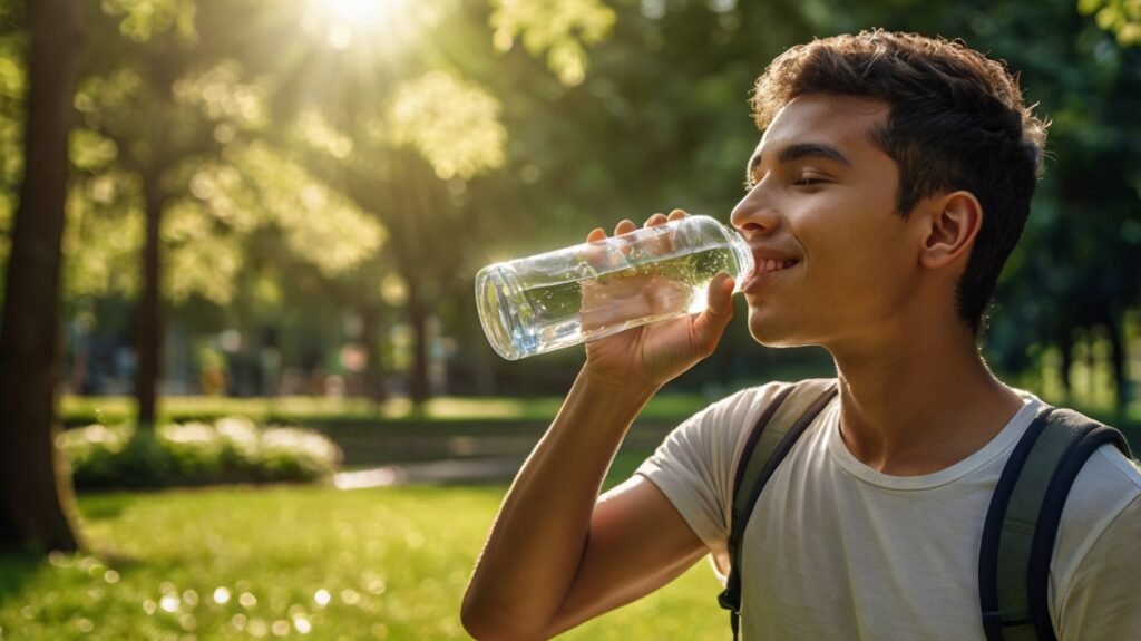 quanta água beber no calor